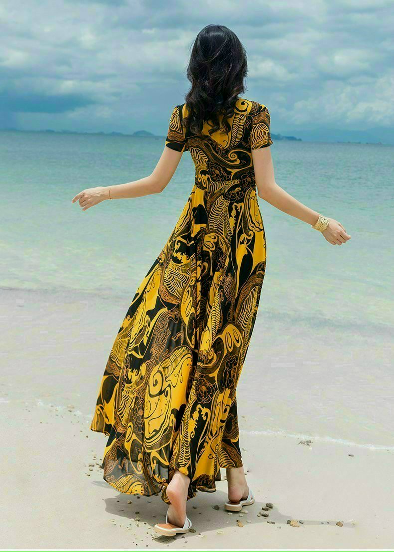 ĐẦM MAXI HỌA TIẾT DÁNG DÀI CAO CẤP - HN1137